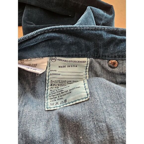 AG Adriano Goldschmied The Stevie Slim Straight Green Corduroy Pants 31x31 Men's - Picture 6 of 12